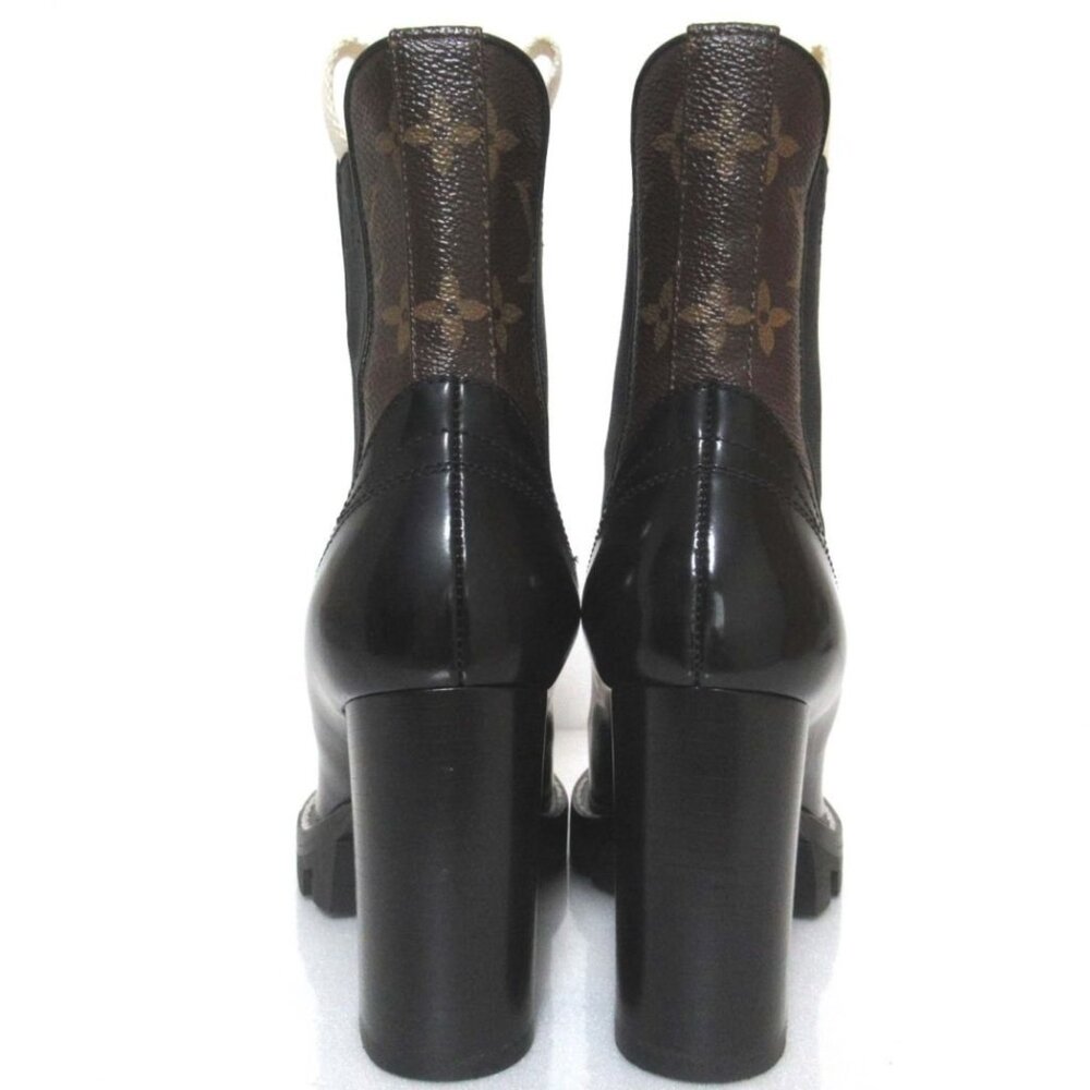 Louis Vuitton LV Monogram Heeled Ankle Chunky Combat Boots Booties 36 / 6 - Picture 4 of 9